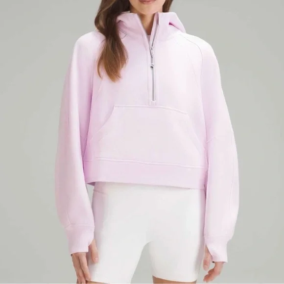 NWT Lululemon scuba oversized half zip hoodie meadowsweet pink M/L new (read) - Picture 1 of 12